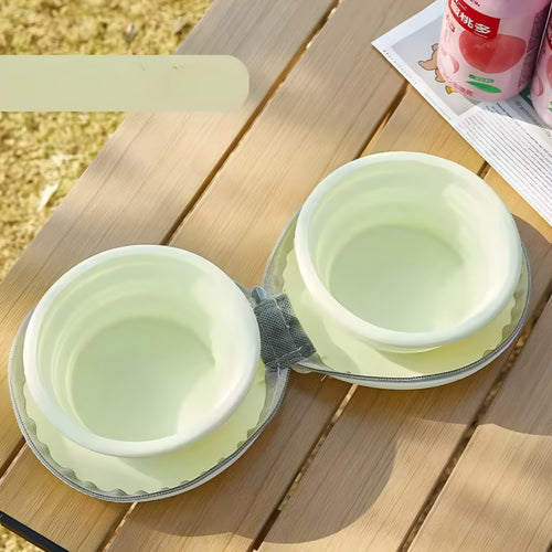 2-in-1 Foldable Silicone Dog Bowl