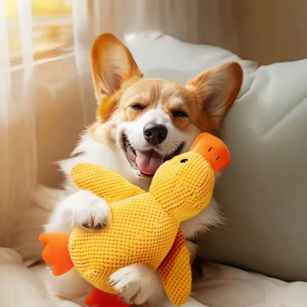 Plush Sleeping Duck Dog Toy