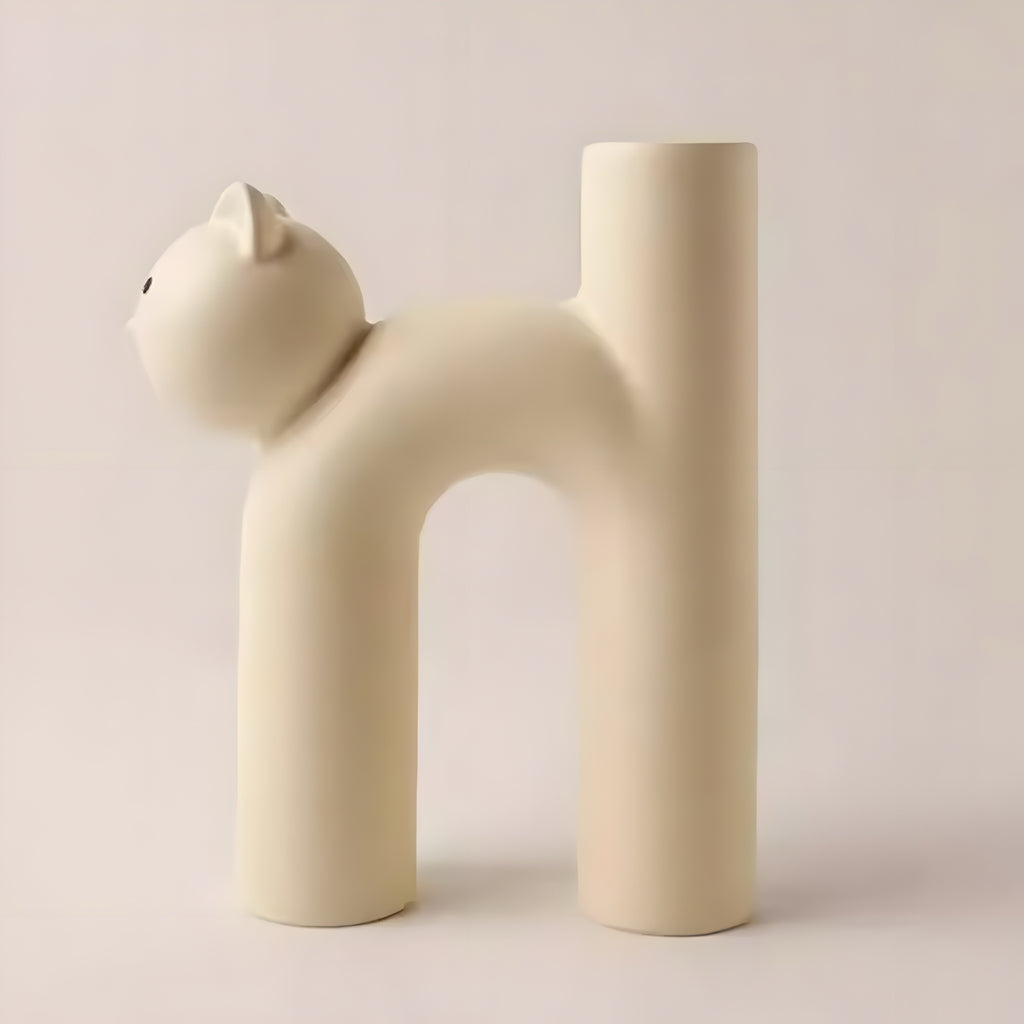 U-Shape Cartoon Cat Vase