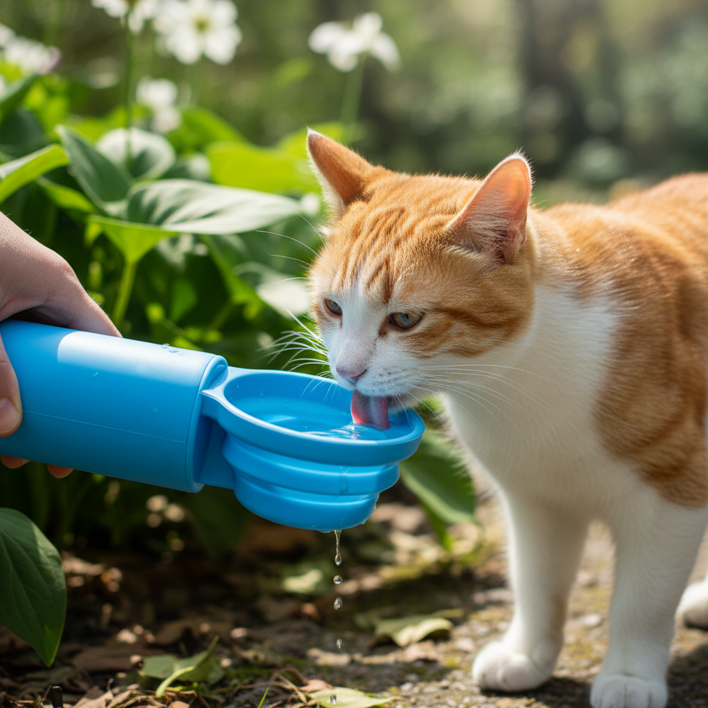 Borraccia Blu - Gatto in natura